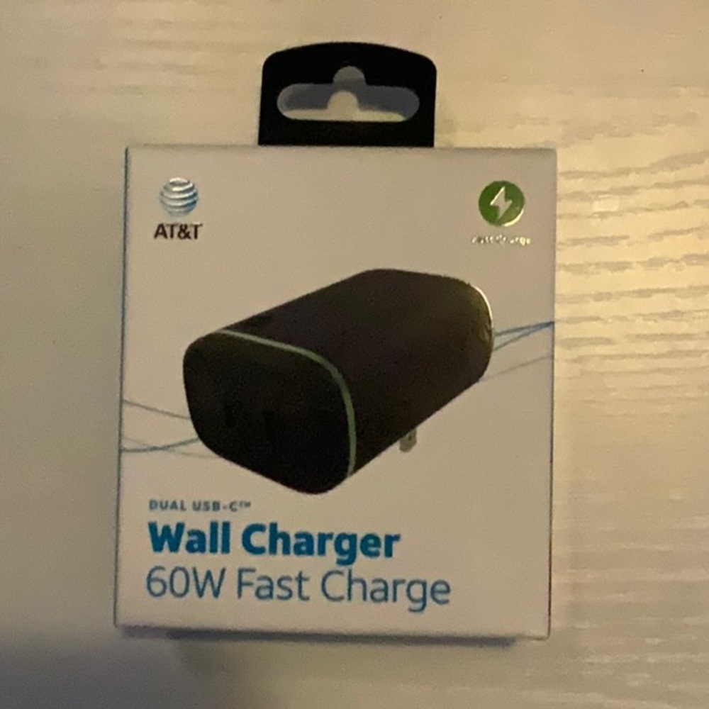 Black Dual USB-C Wall Charger 60W Fast Charge